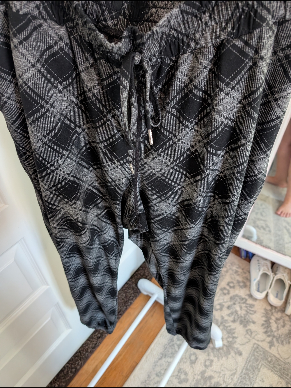 Maurices Black and Gray Plaid Jogger Pants